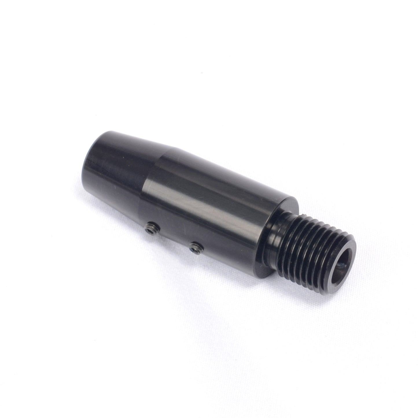Slide on Barrel Adaptor. 1/2" unf. Black Anodised Aluminium.